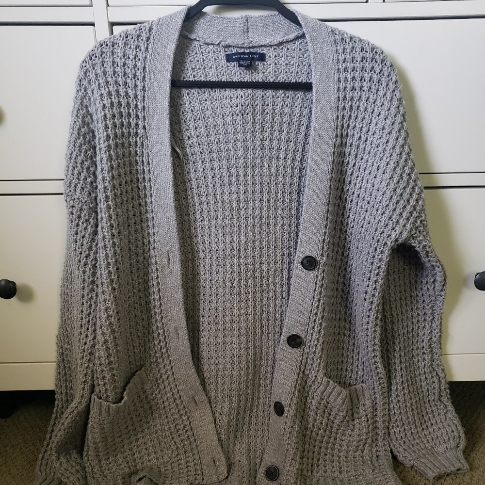 American Eagle Gray Button Cardigan